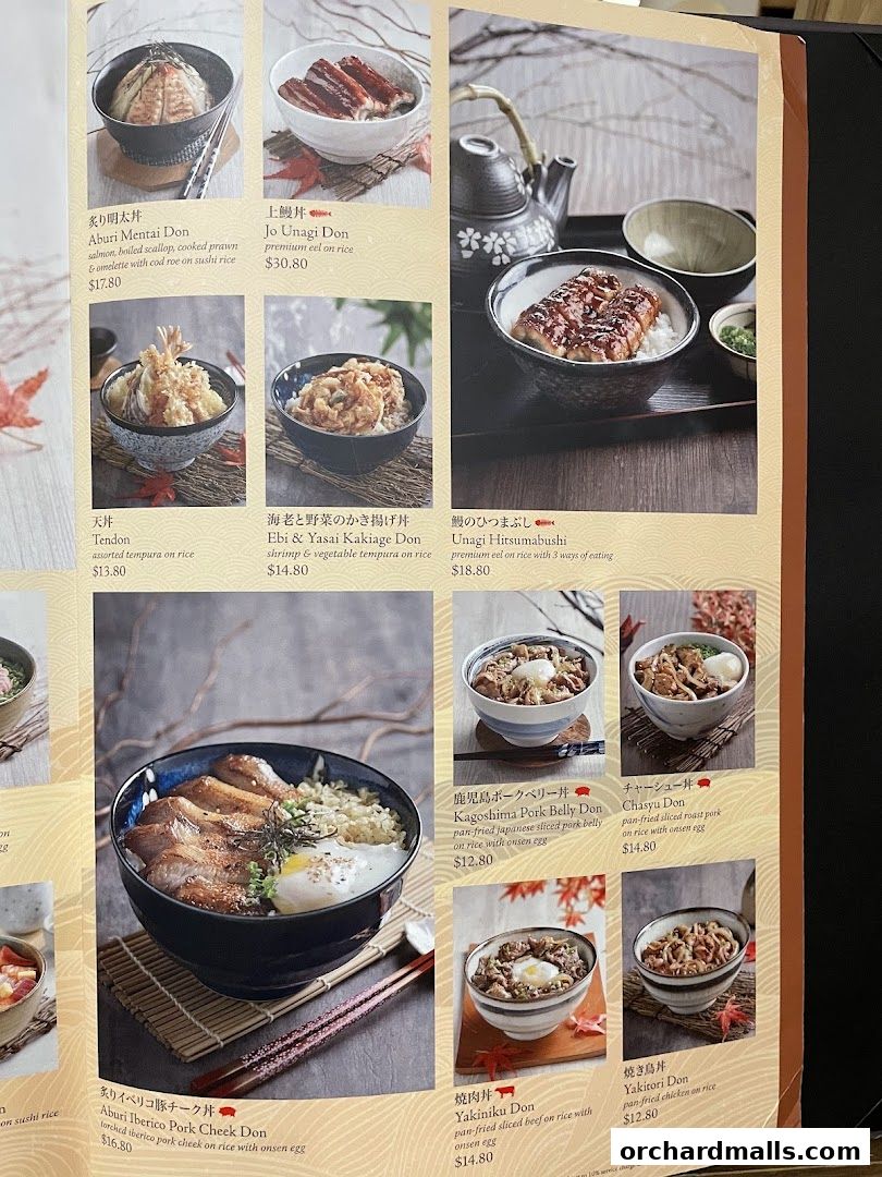 Menu page for SUSHI TEI