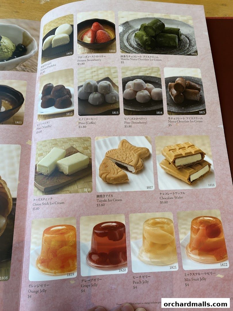 Menu page for SUSHI TEI