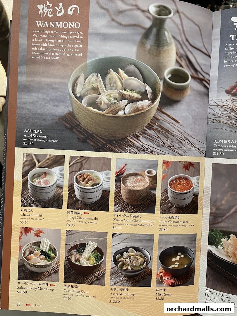 Menu page for SUSHI TEI
