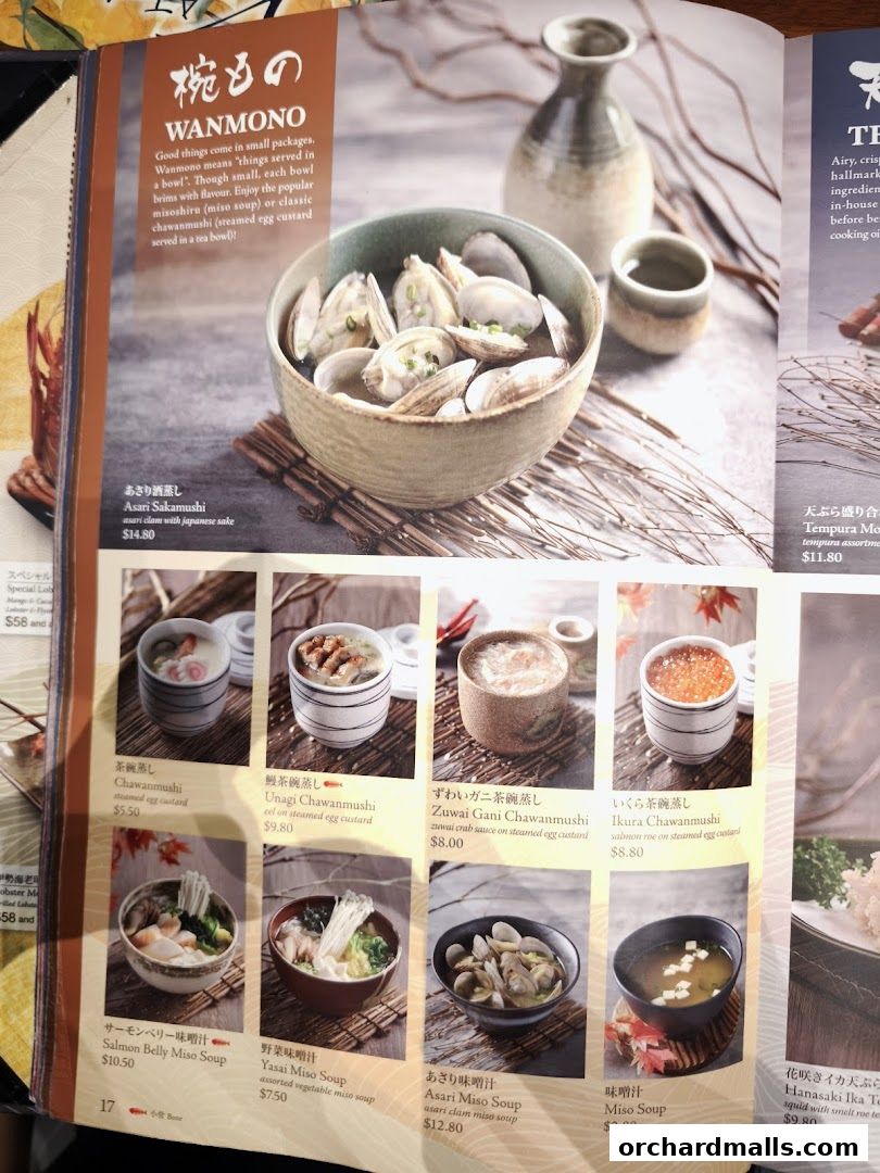 Menu page for SUSHI TEI