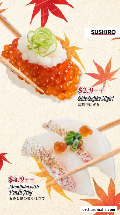 Menu page for Sushiro Isetan Scotts