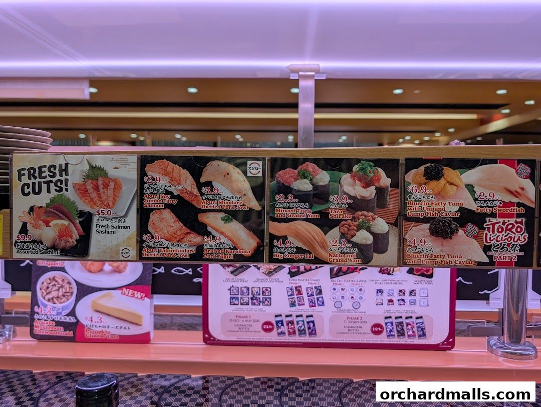 Menu page for Sushiro Wisma Atria