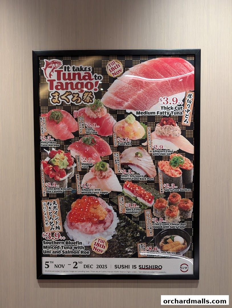 Menu page for Sushiro Wisma Atria