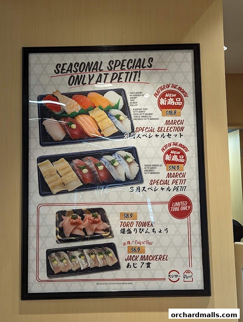 Menu page for Sushiro Wisma Atria