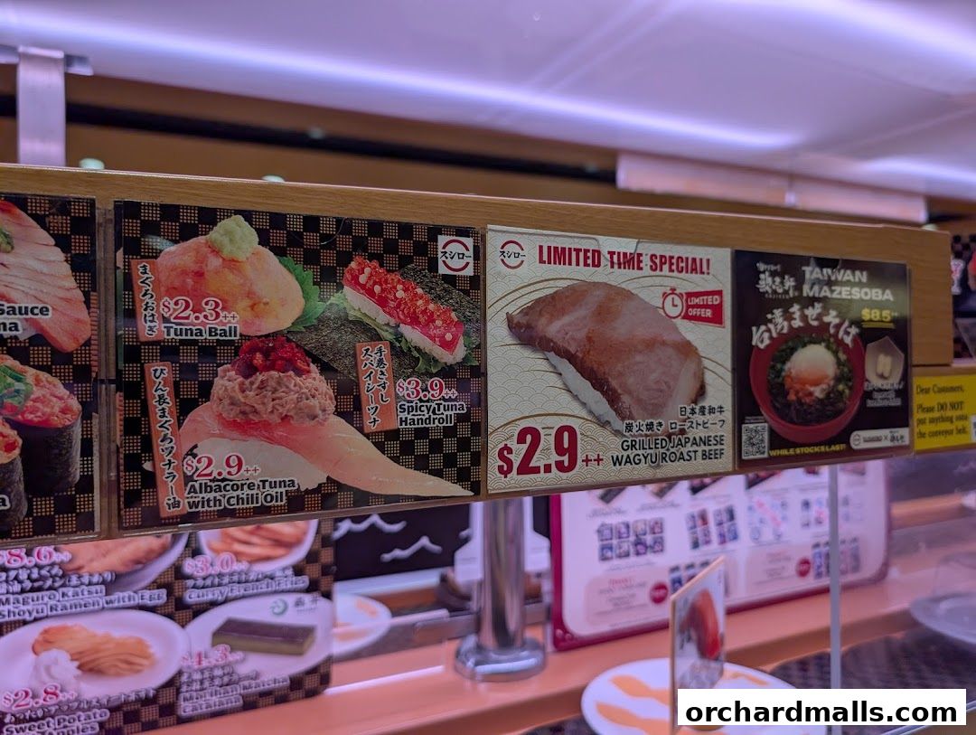 Menu page for Sushiro Wisma Atria