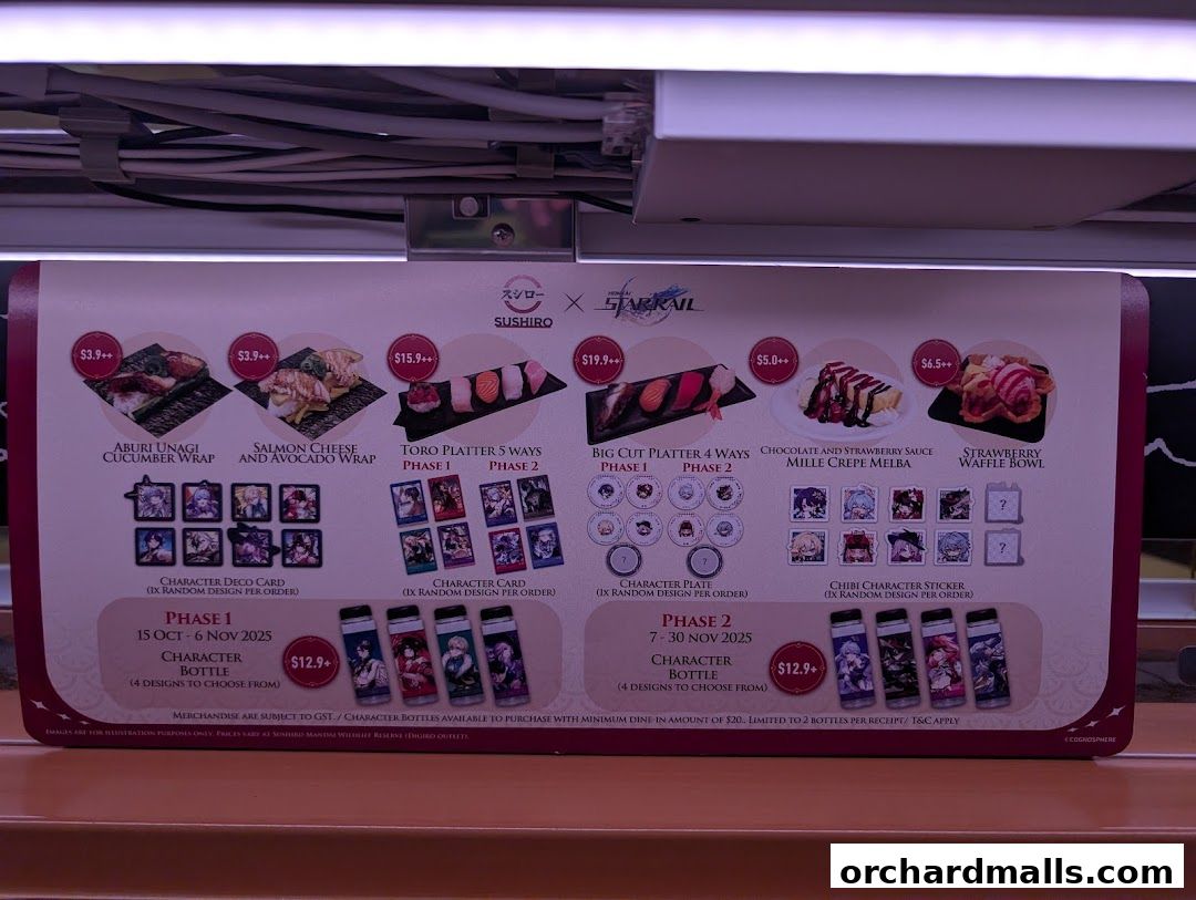 Menu page for Sushiro Wisma Atria