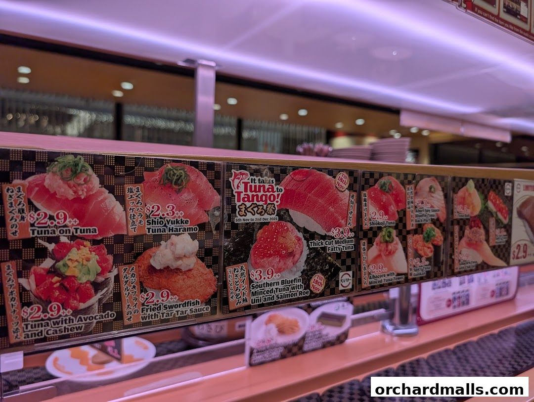 Menu page for Sushiro Wisma Atria