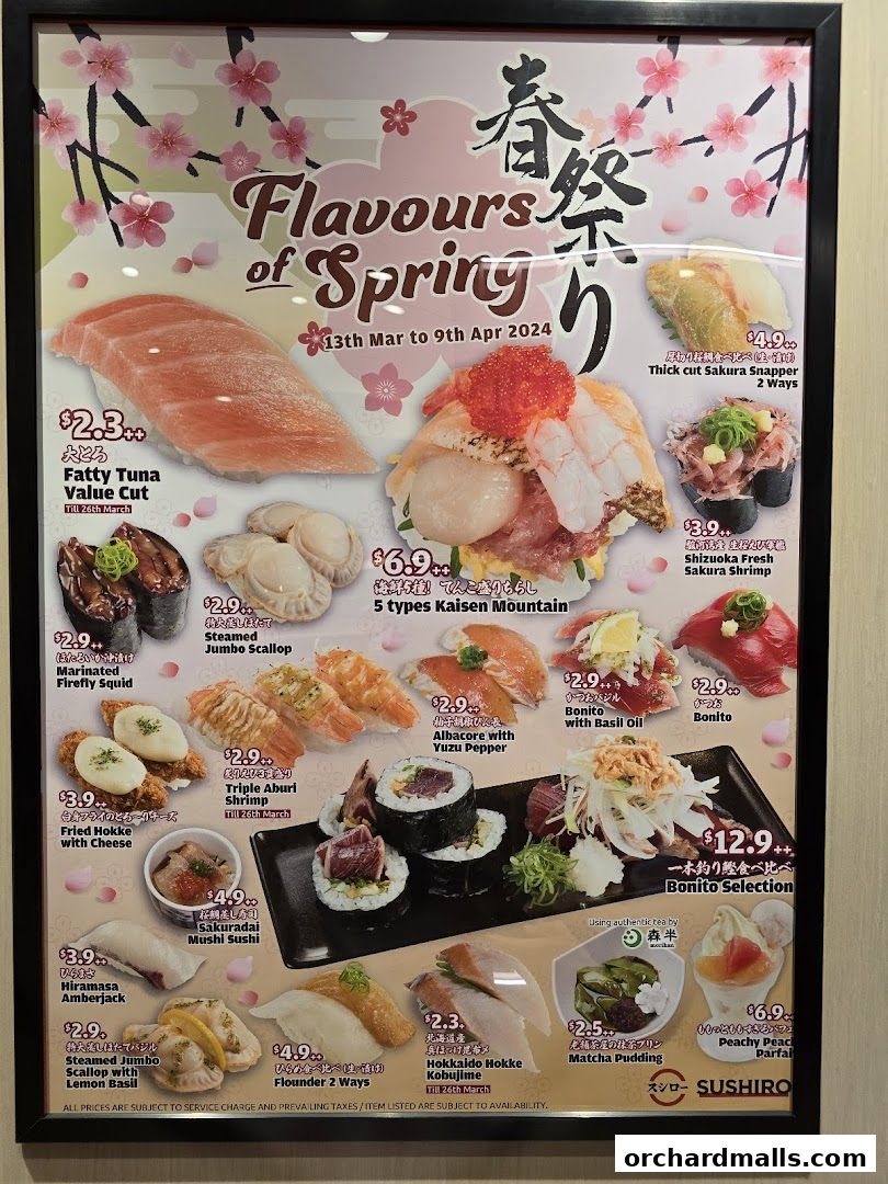 Menu page for Sushiro Wisma Atria