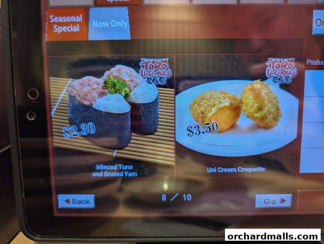 Menu page for Sushiro Wisma Atria