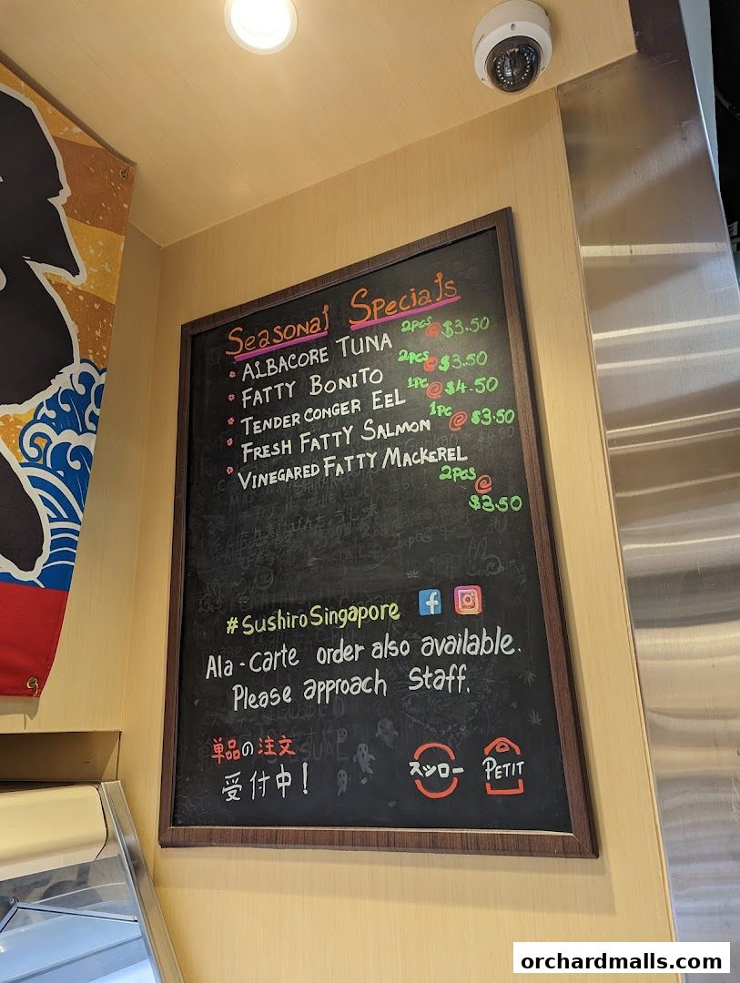 Menu page for Sushiro Wisma Atria