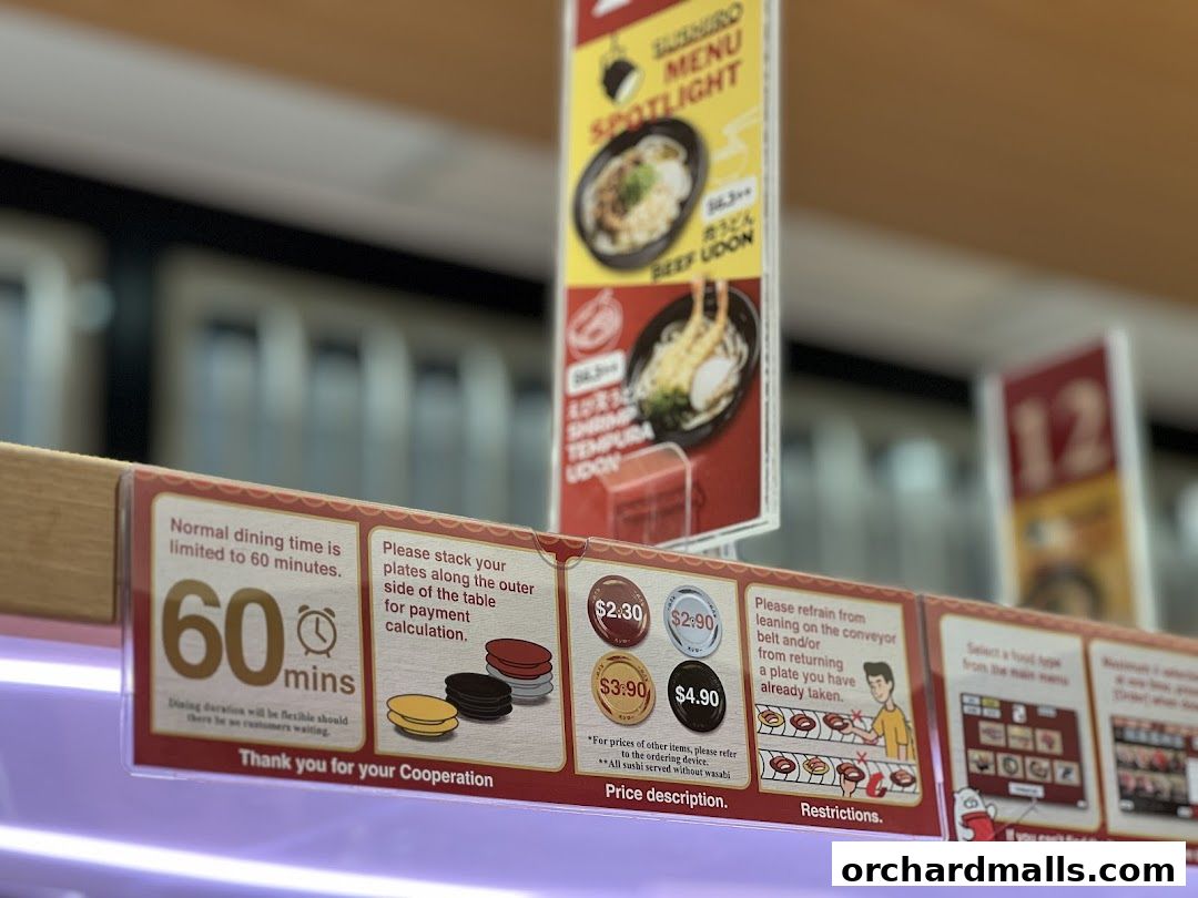 Menu page for Sushiro Wisma Atria