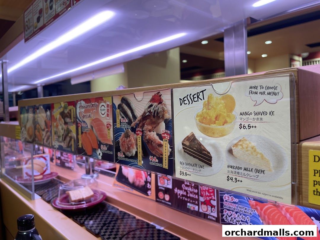 Menu page for Sushiro Wisma Atria
