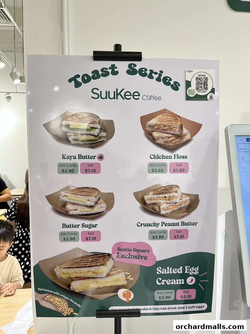 Menu page for SuuKee Coffee Scotts Square