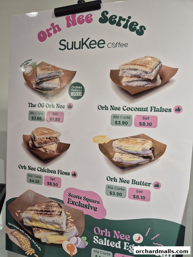 Menu page for SuuKee Coffee Scotts Square