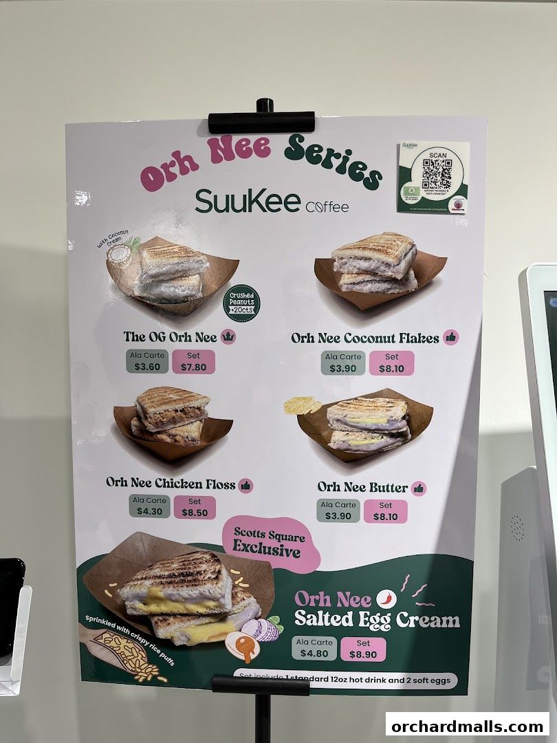 Menu page for SuuKee Coffee Scotts Square