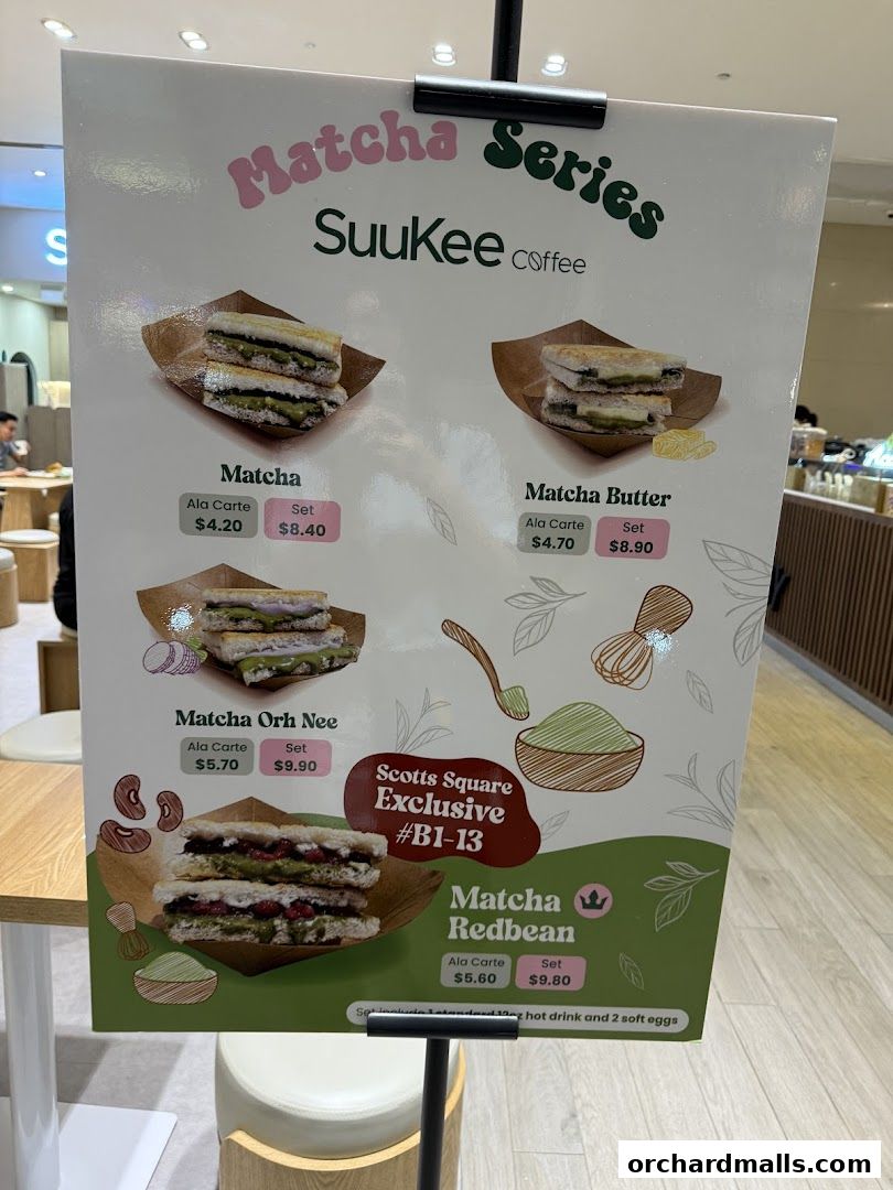 Menu page for SuuKee Coffee Scotts Square