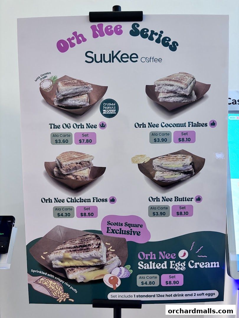 Menu page for SuuKee Coffee Scotts Square