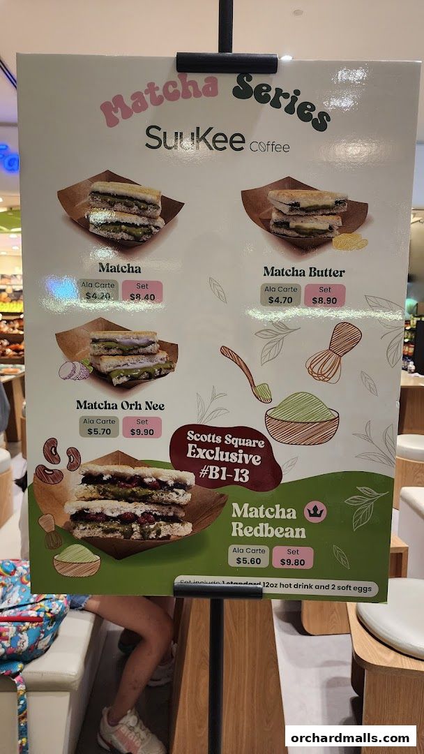 Menu page for SuuKee Coffee Scotts Square