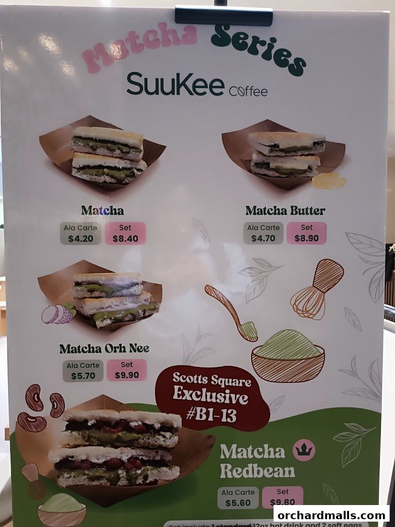 Menu page for SuuKee Coffee Scotts Square