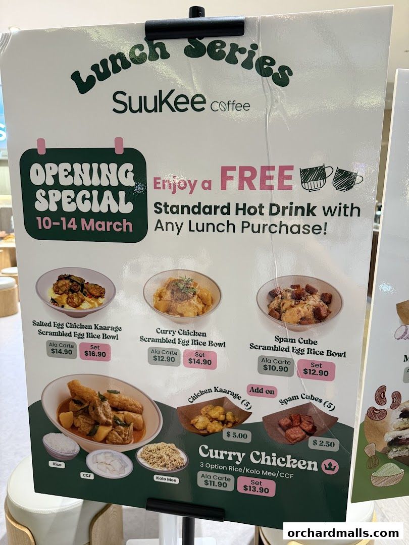 Menu page for SuuKee Coffee Scotts Square