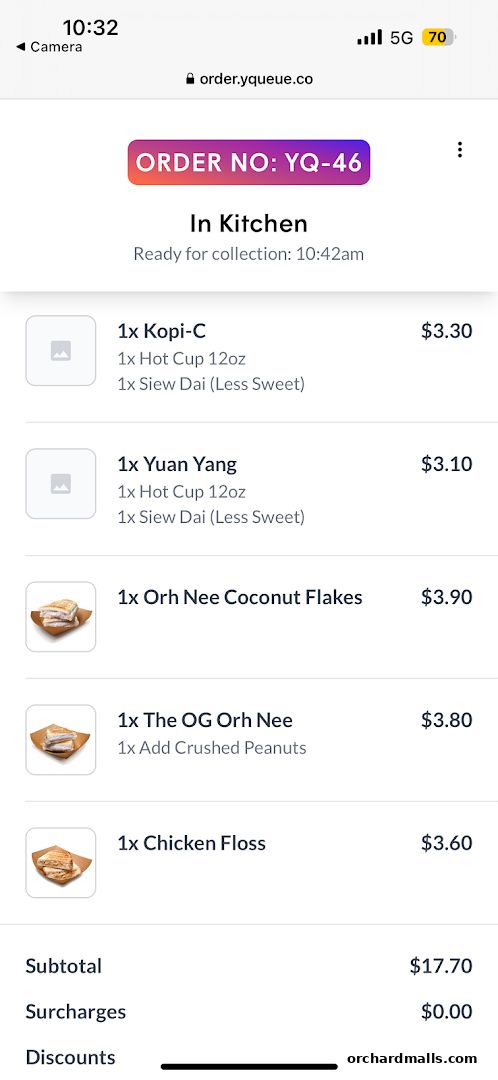 Menu page for SuuKee Coffee Scotts Square