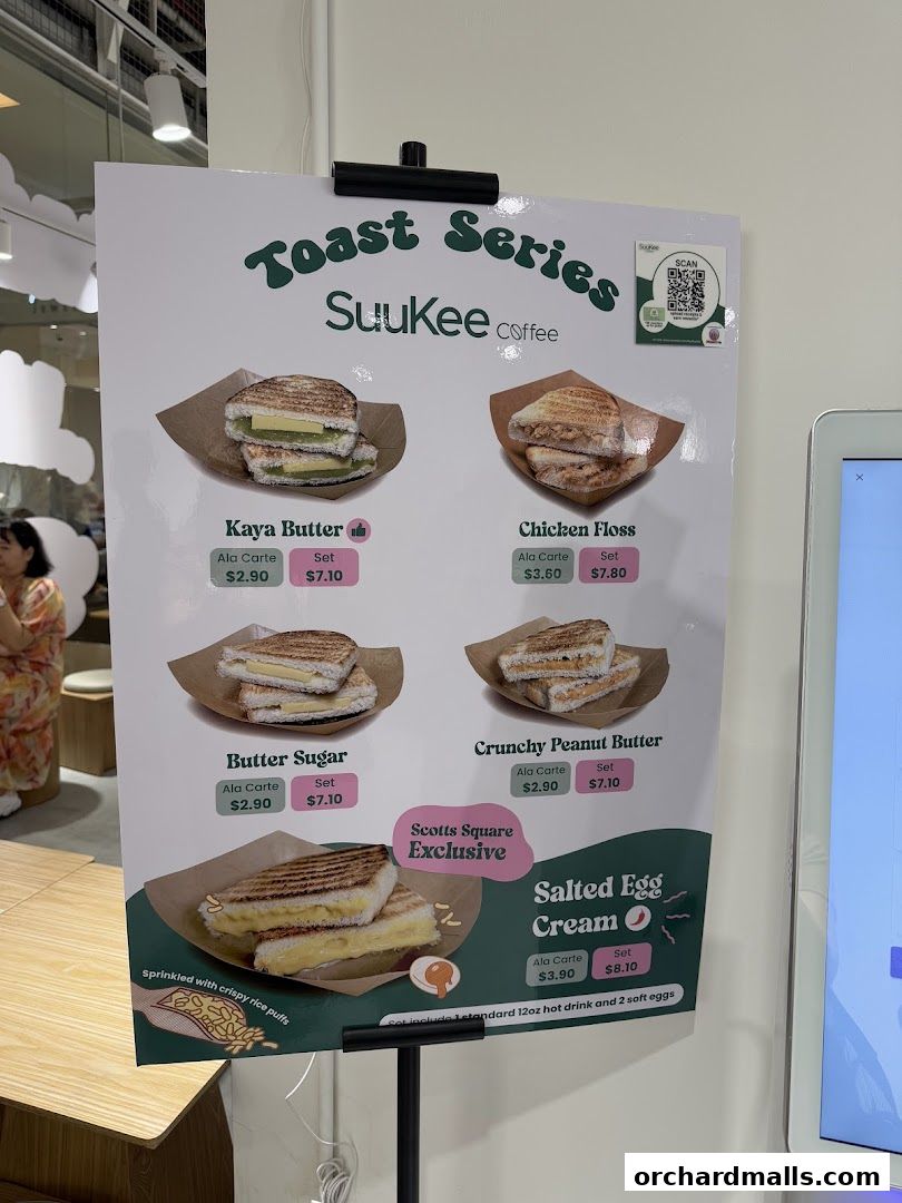 Menu page for SuuKee Coffee Scotts Square
