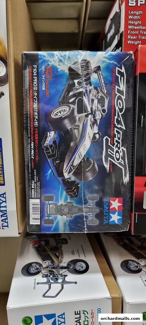 A box for a Tamiya F104 Pro II 1/10 scale RC racing car kit.
