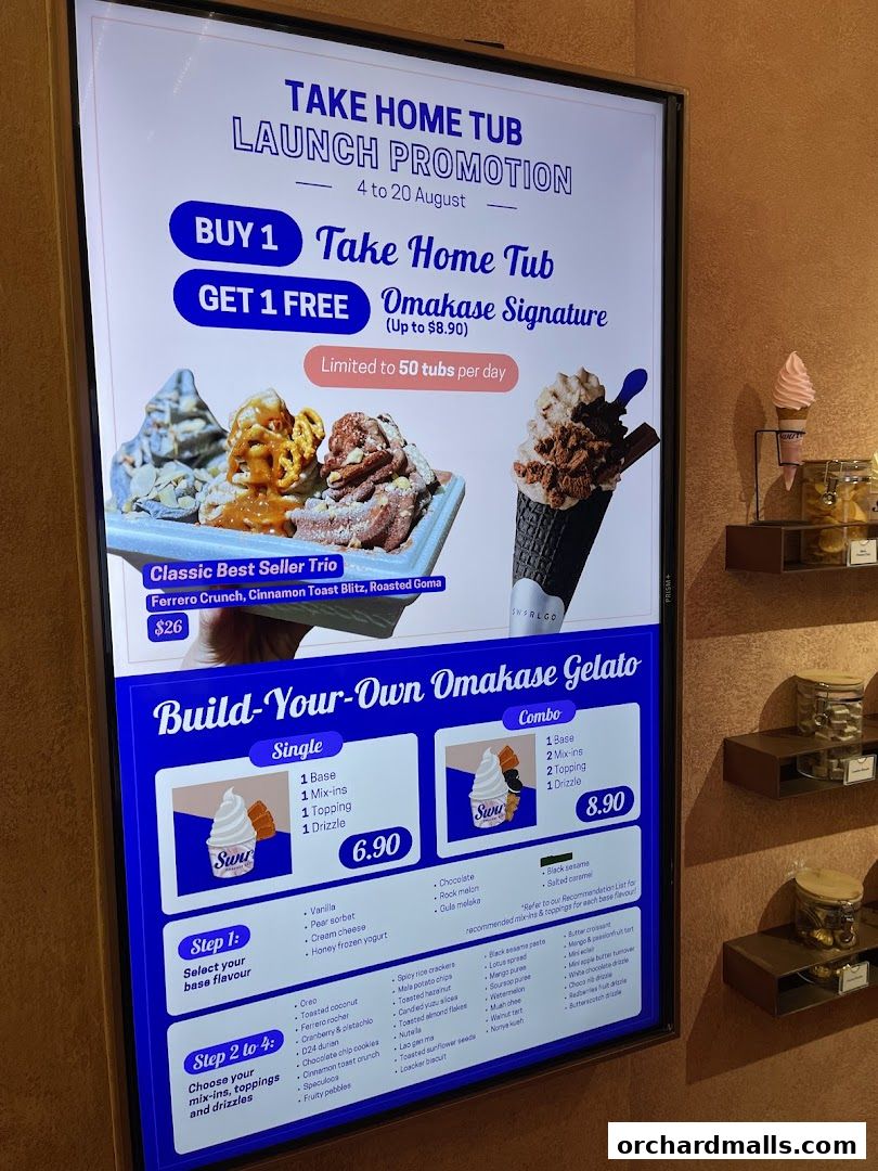 Menu page for SWIRLGO Omakase Gelato Lab