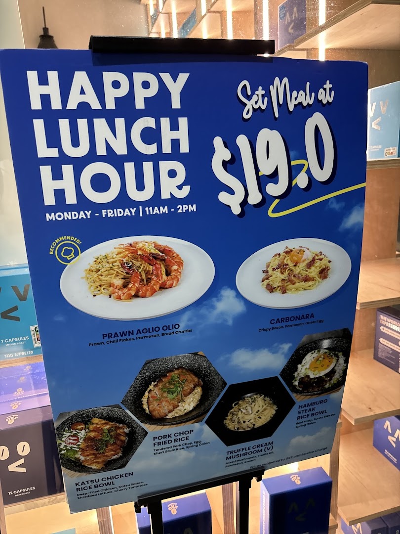 Menu page for TAG Espresso