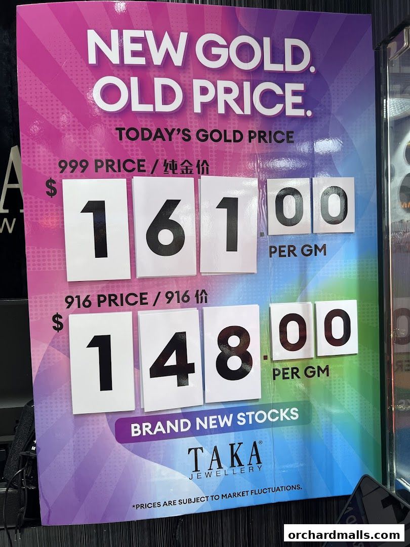 Menu page for Taka Jewellery Pte Ltd