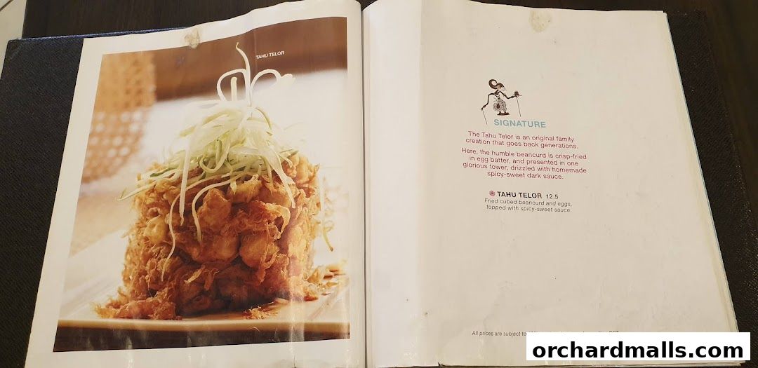 Menu page for Tambuah Mas Indonesian Restaurant Paragon Orchard  Michelin Guide