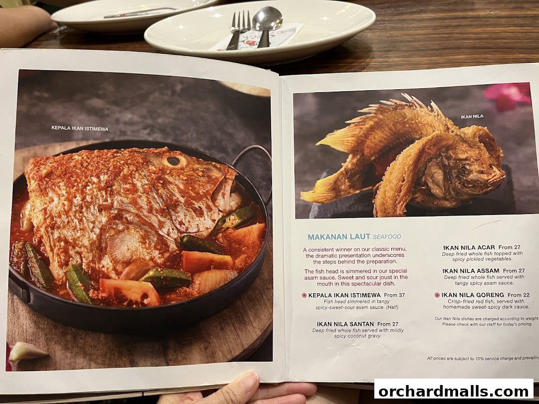 Menu page for Tambuah Mas Indonesian Restaurant Paragon Orchard  Michelin Guide