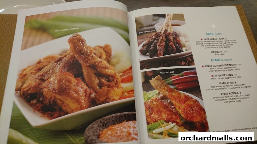 Menu page for Tambuah Mas Indonesian Restaurant Paragon Orchard  Michelin Guide
