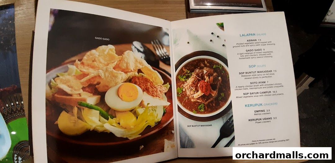 Menu page for Tambuah Mas Indonesian Restaurant Paragon Orchard  Michelin Guide