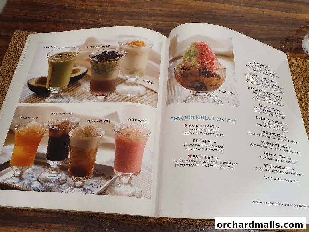 Menu page for Tambuah Mas Indonesian Restaurant Paragon Orchard  Michelin Guide