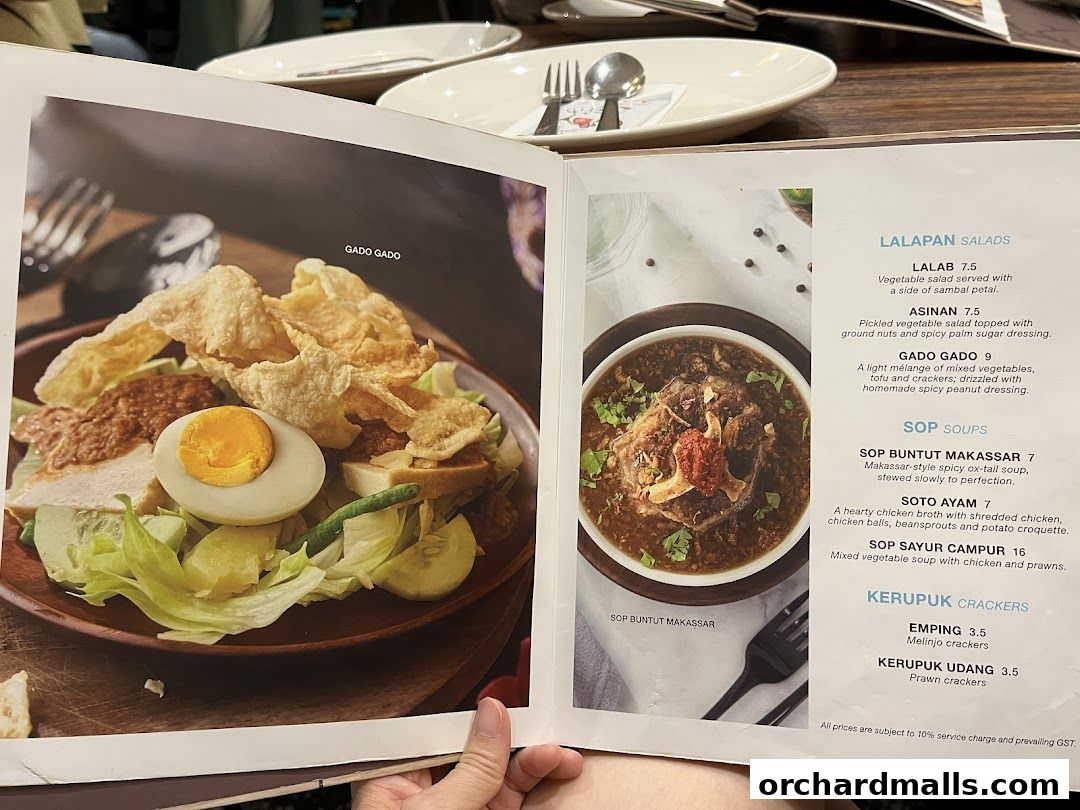Menu page for Tambuah Mas Indonesian Restaurant Paragon Orchard  Michelin Guide