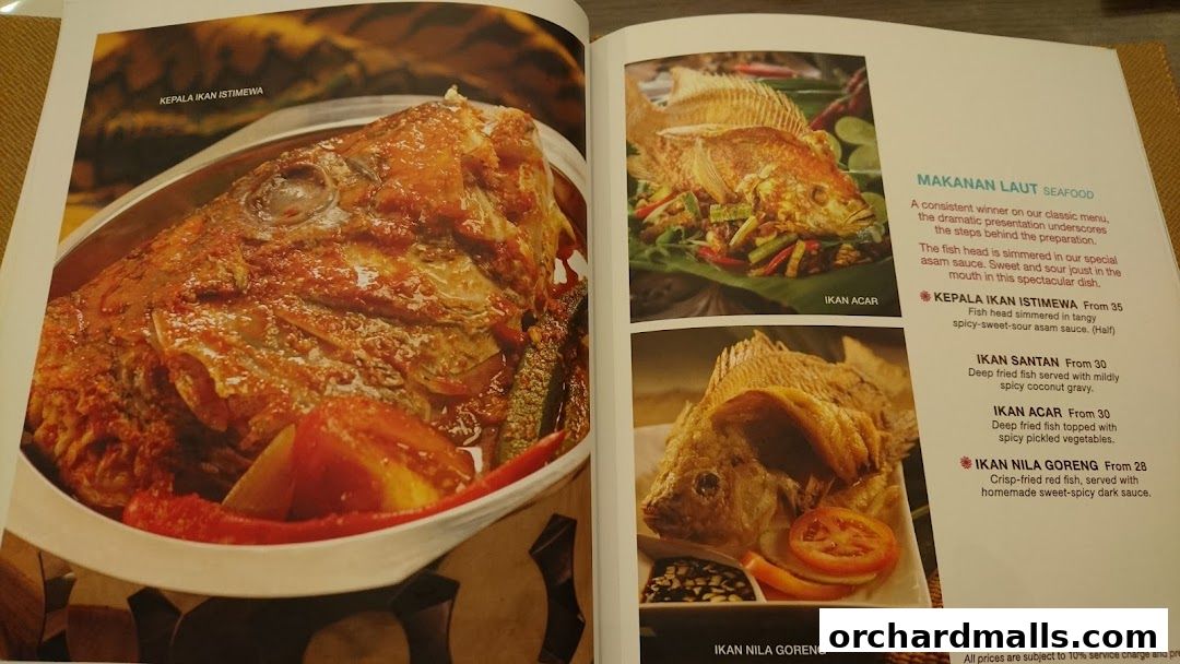 Menu page for Tambuah Mas Indonesian Restaurant Paragon Orchard  Michelin Guide