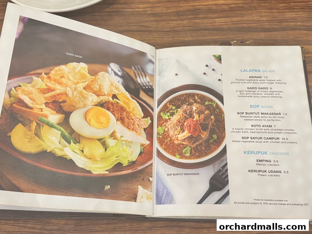 Menu page for Tambuah Mas Indonesian Restaurant Paragon Orchard  Michelin Guide