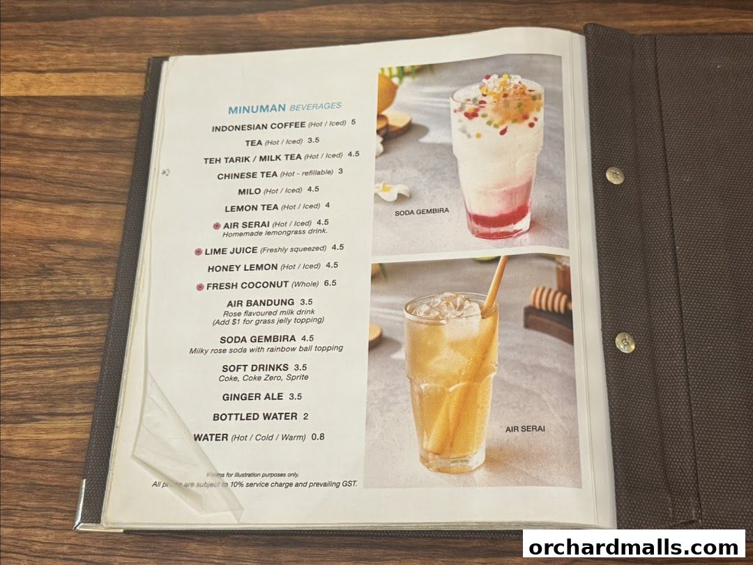 Menu page for Tambuah Mas Indonesian Restaurant Paragon Orchard  Michelin Guide