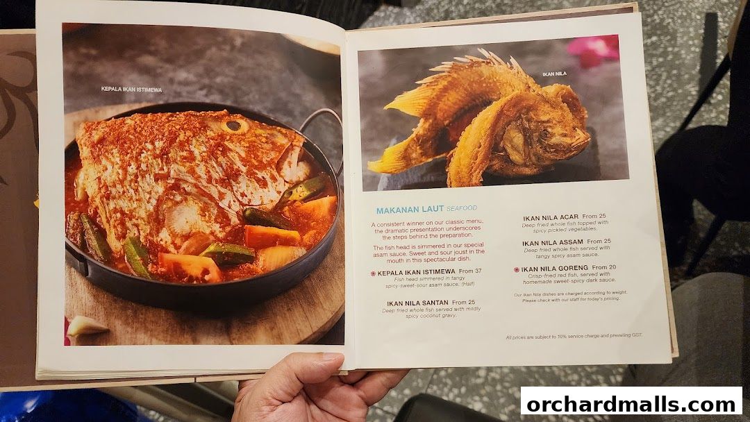 Menu page for Tambuah Mas Indonesian Restaurant Paragon Orchard  Michelin Guide