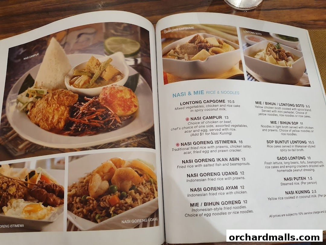 Menu page for Tambuah Mas Indonesian Restaurant Paragon Orchard  Michelin Guide
