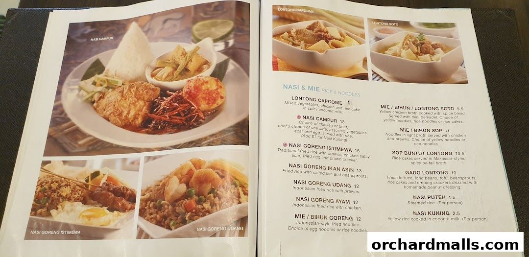 Menu page for Tambuah Mas Indonesian Restaurant Paragon Orchard  Michelin Guide