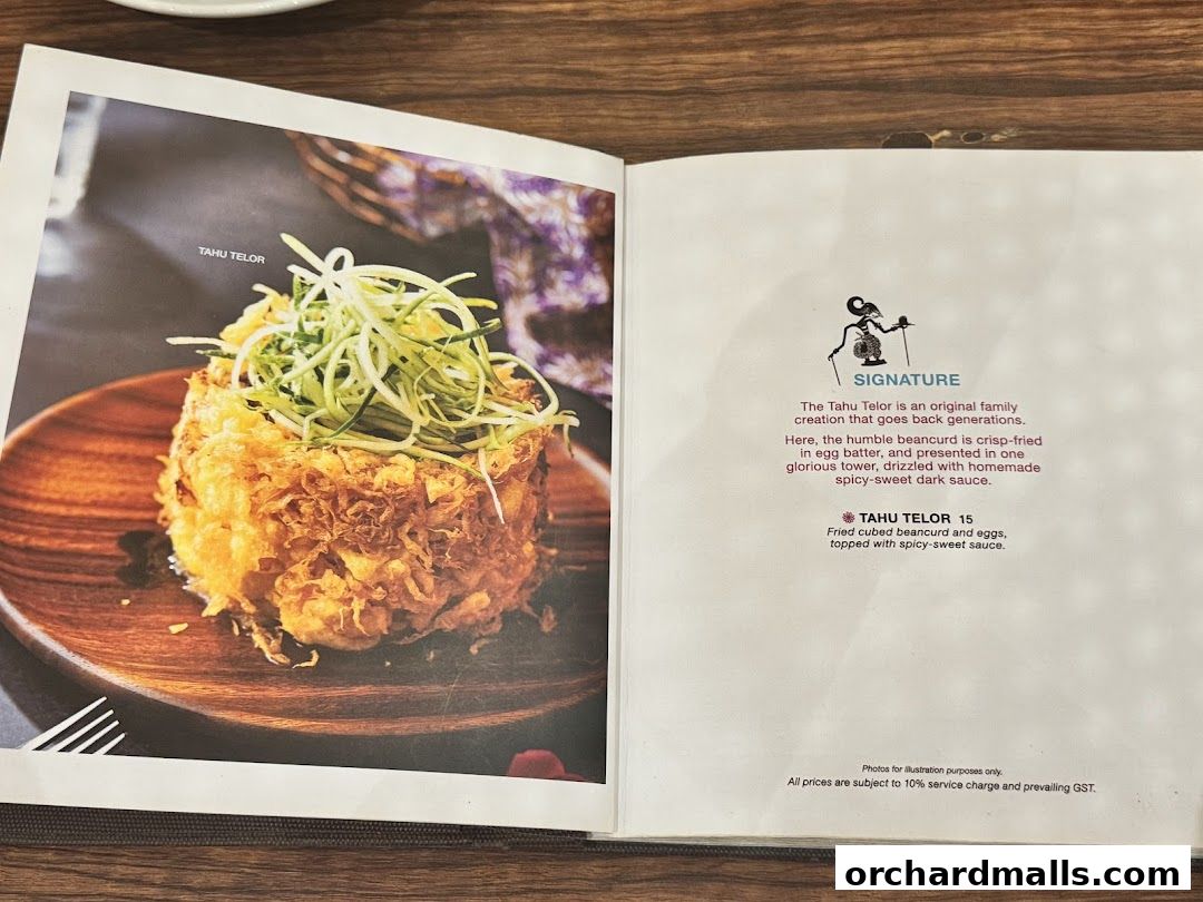 Menu page for Tambuah Mas Indonesian Restaurant Paragon Orchard  Michelin Guide