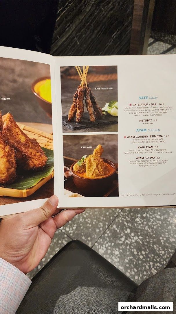 Menu page for Tambuah Mas Indonesian Restaurant Paragon Orchard  Michelin Guide