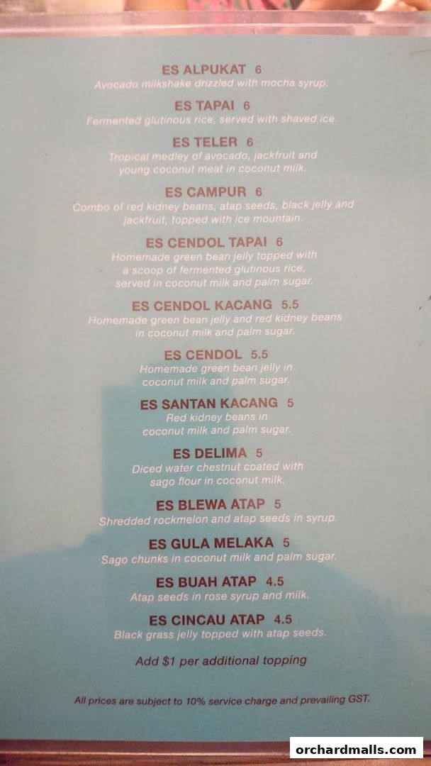 Menu page for Tambuah Mas Indonesian Restaurant Paragon Orchard  Michelin Guide