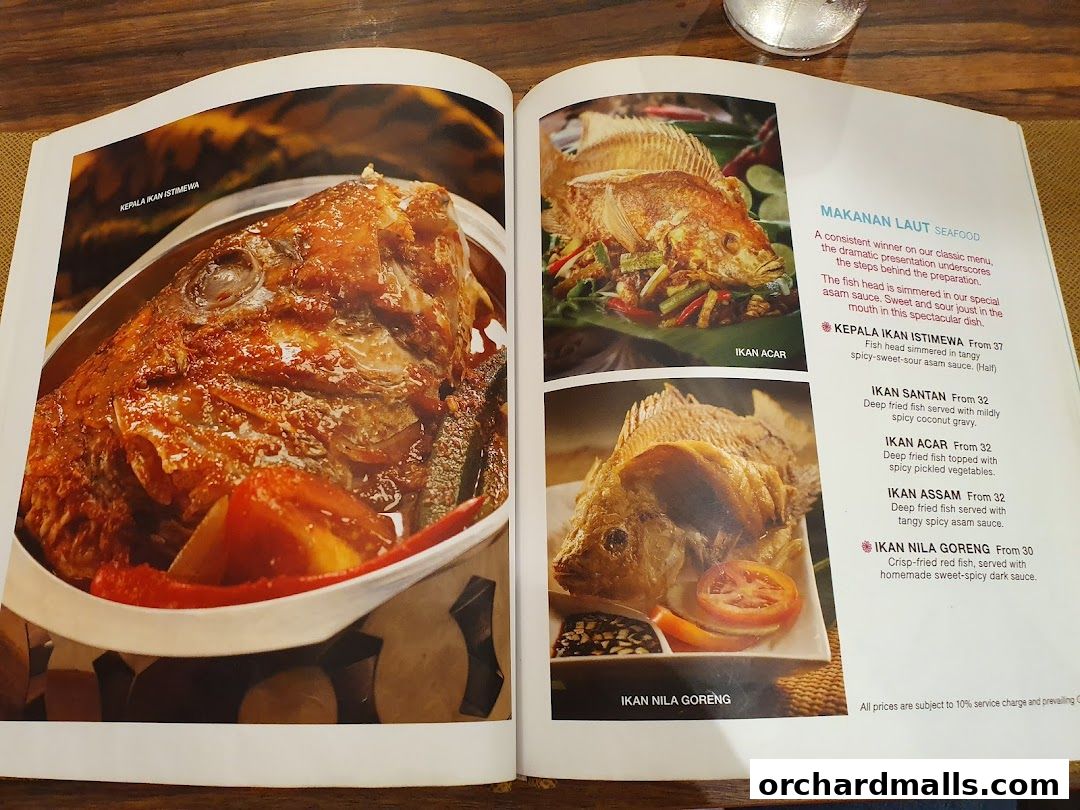 Menu page for Tambuah Mas Indonesian Restaurant Paragon Orchard  Michelin Guide