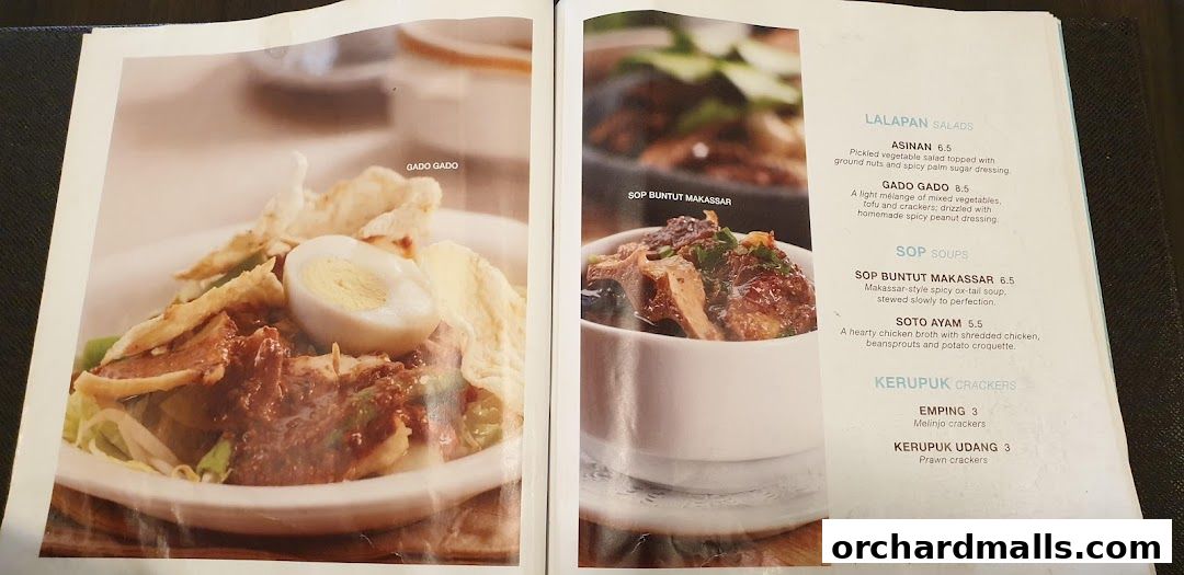 Menu page for Tambuah Mas Indonesian Restaurant Paragon Orchard  Michelin Guide