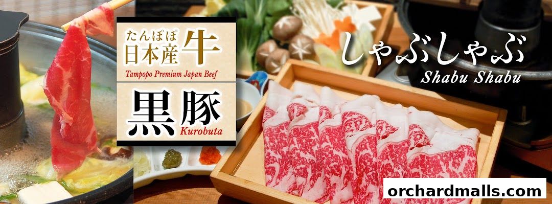 Tampopo Grand showcases premium Japan beef and Kurobuta pork for Shabu Shabu.