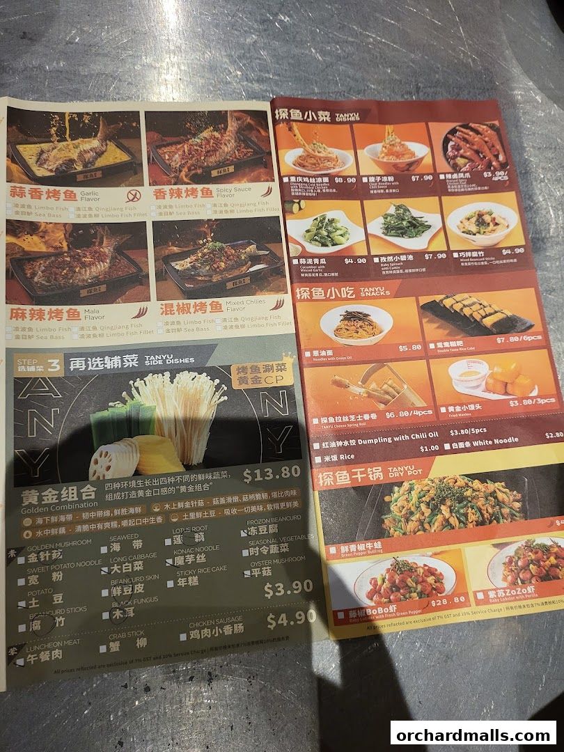 Menu page for 探鱼烤鱼 - TANYU 313somerset
