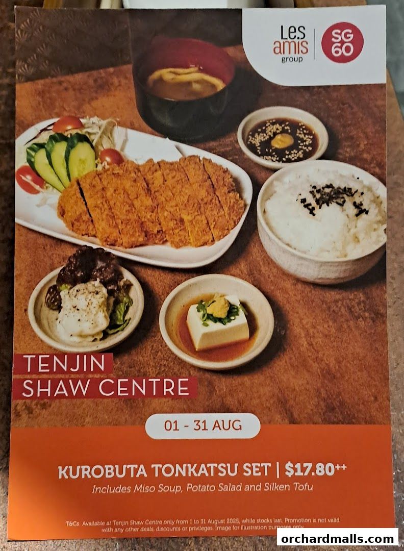 Menu page for Tenjin Shaw Centre